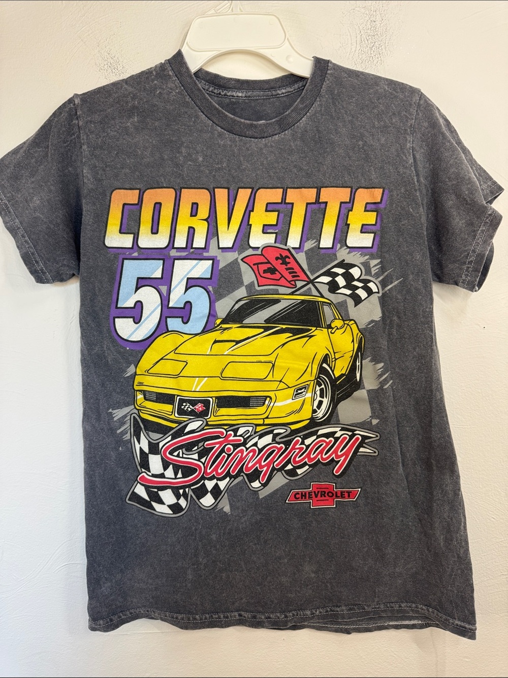 Hybrid Apparel Black Graphic GM Official Logo Tee Corvette Stingray 100% Cotton